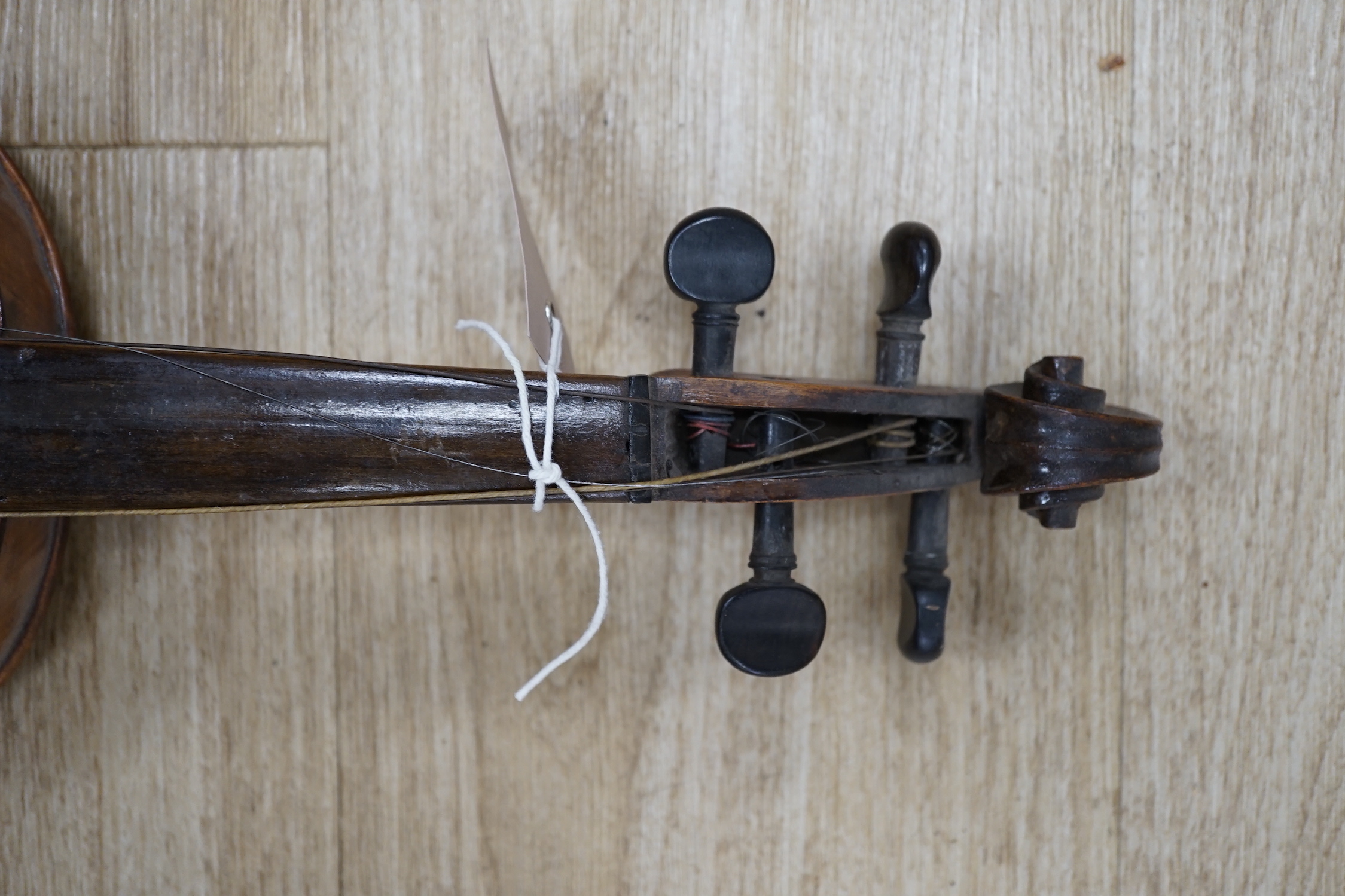 A 19th century German violin, without case, length of body, 35.5cm